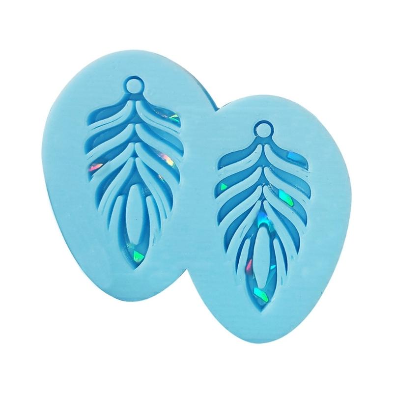 

Блестящий свет и тень в форме листьев, силиконовый эпоксидный брелок, форма для сережек «сделай сам», кулон, ювелирные изделия для подарков на день Святого Валентина, поделки 1