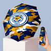 Leicester City Football Pattern Printed Mini 5 Folds 8 Ribs Compact Umbrella Windproof Waterproof Lightweight Portable Folding