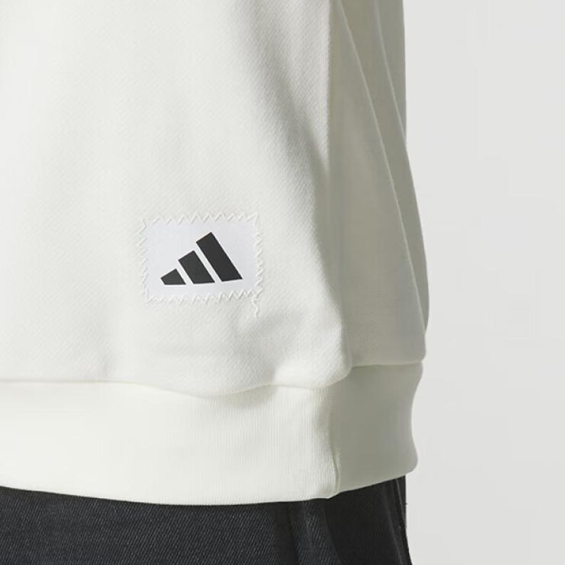 Men's Adidas Sweatshirts Men's White Crew Neck Moderate Regular