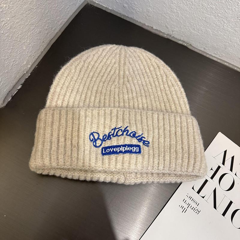 Letter Fashion Knitted Hat Warm Ear Protection Hat For Outdoor Activities Wear