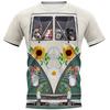 T-shirt da uomo stampata in 3D con stampa di cane animale domestico hippie a maniche corte con scollo rotondo pullover top casual