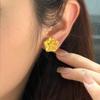 Retro brushed lily flower earrings for women new in fashion micro inlay diamonds luster earings stud wedding fine
