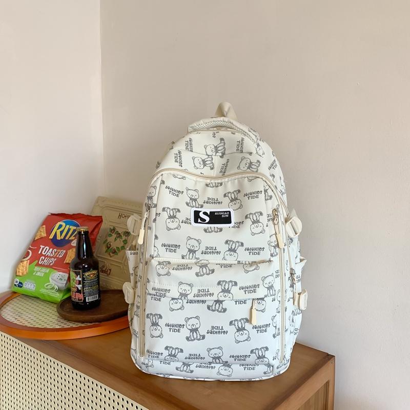 Student Schoolbag Female Junior High School Large Capacity Backpack Bear Schoolbag