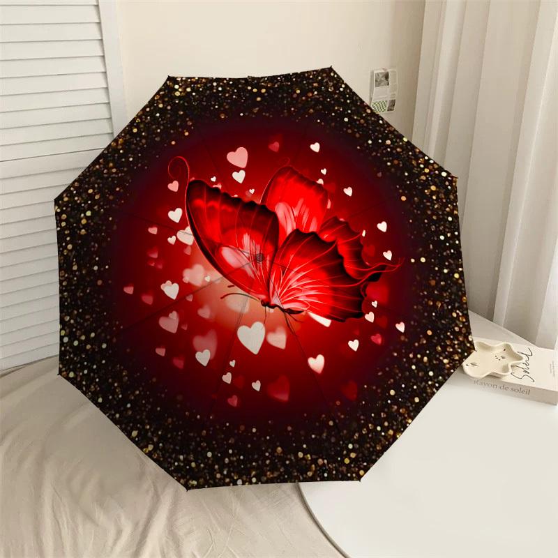 

1PC Butterfly Love Umbrella-8-Rib Reinforced, Automatic Open, Lightweight & Durable, Cute Fashion Accessory for Outdoor-A1281