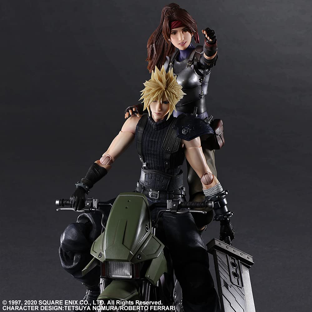 Final Fantasy VII Remake PLAY ARTS Kai Cloud Bike SET PVC malovaná pohyblivá figurka Jesse a
