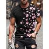 Fashion Contrast Color Star Star Graphic Pattern Crew Neck And Short Sleeve