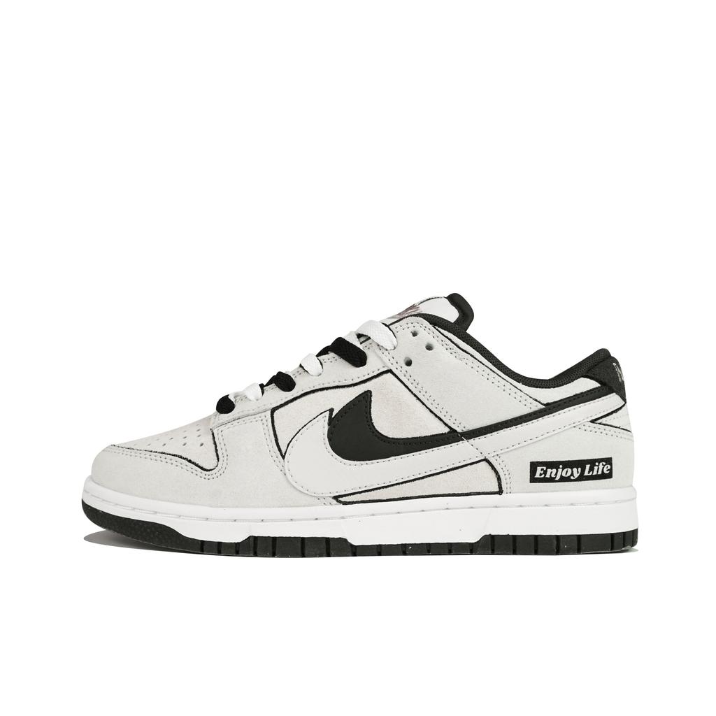 Nike Dunk Slip Resistant Abrasion Resistant Low Top Skateboard Shoes Unisex Light Gray HV1800-101(Team-)-Random Packaging Bags