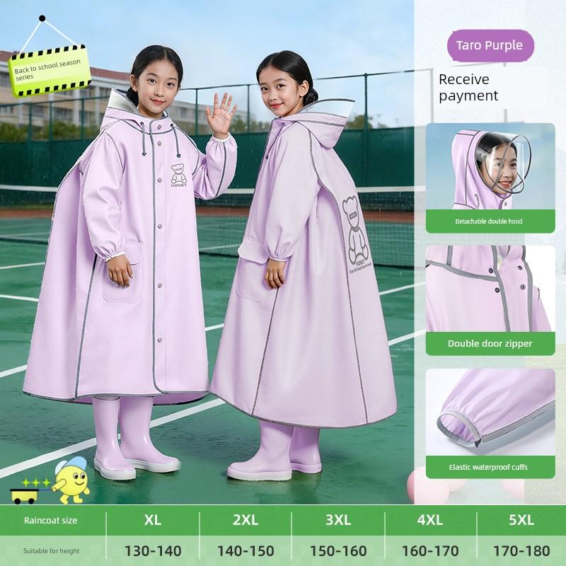 Raincoat for Students, Special for Kidsren Going to School, Raincoat for Primary School Students, Rainproof for Heavy Rain, Long Style for Boys and