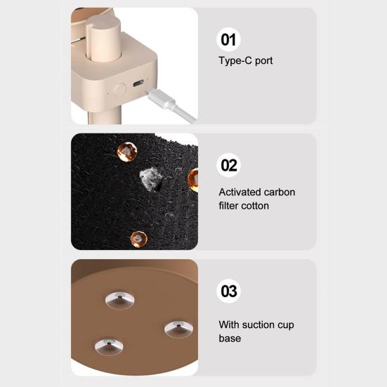 Small Range Hood Air Purifier Fan Quiet Portable Desktop Air Cleaner with 5-Layer Activated Carbon Filter 3-Speed Adjustable Smoke Odor Remover