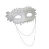 Elegant Faux Pearls Accented Half Face Mask Comfortable Plastic Face Covering Perfect for Themed Parties Halloween