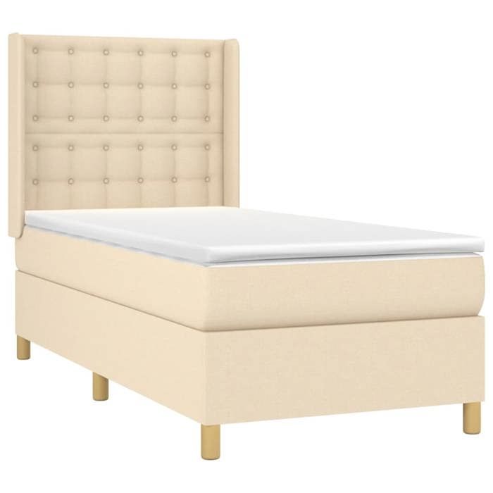 Maison Exclusive - Sommier à lattes de lit avec matelas Crème 100x200 cm Tissu