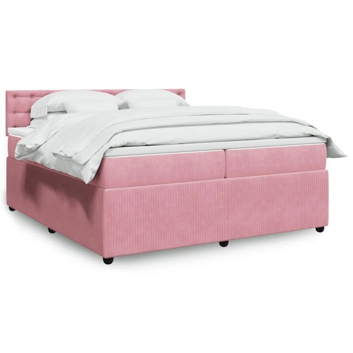 VidaXL Bed Slat Base with Mattress Pink 200x200 Cm Velvet 3287847
