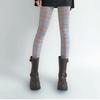 Women Sexy Tights Socks Translucent High Waist Pantyhose Plaids Print Silk Stockings Colourful Plaids Printing Stockings