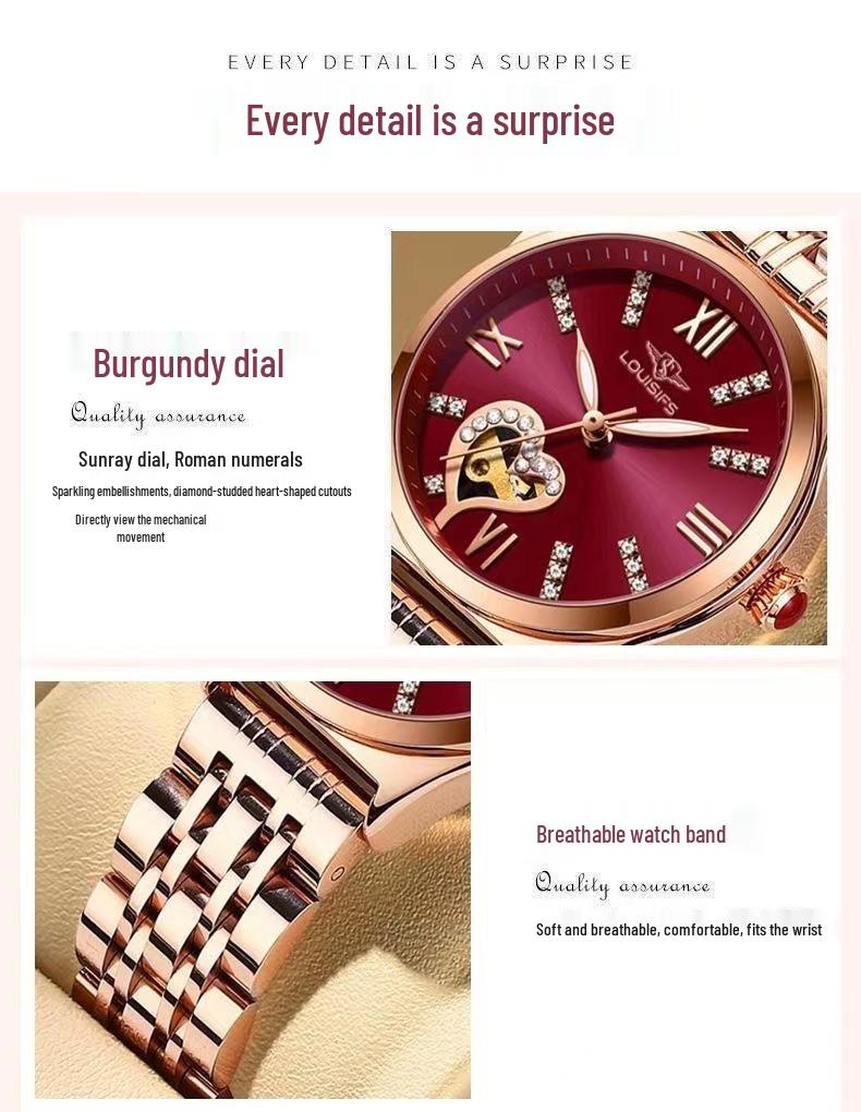 Louis Vanson Women's Luminous Diamond-Set Waterproof Calendar Watch – Popular Style