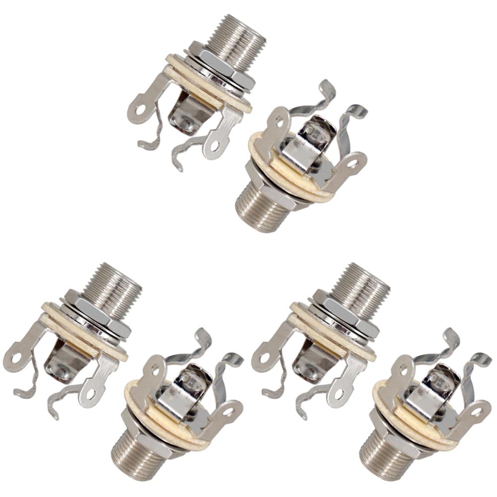 2-10PCS 1/4 Inch 6.35Mm Guitar Pickup Output Jack Socket Metal Guitar Stereo Socket Parts Guitar Mono Jack Socket for Electric G