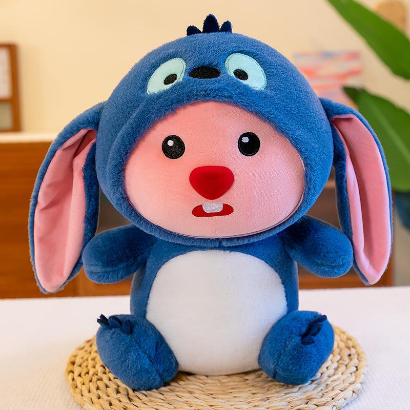 

Hangyodon Stitch трансформируется в куклу Loopy плюшевая игрушка настольная подушка для украшения дивана Kawaii периферийное устройство детский подарок на день рождения 35cm