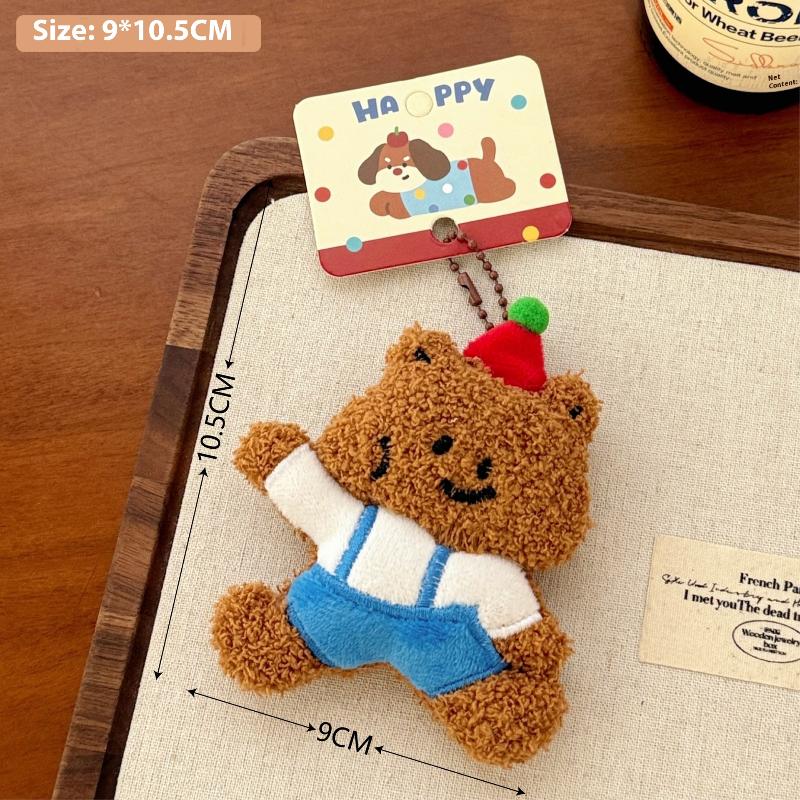 1Pcs Cute Pet Bag Pendant Cartoon Plush Doll Keychain Girl Backpack Bead Chain Decoration DIY Accessories