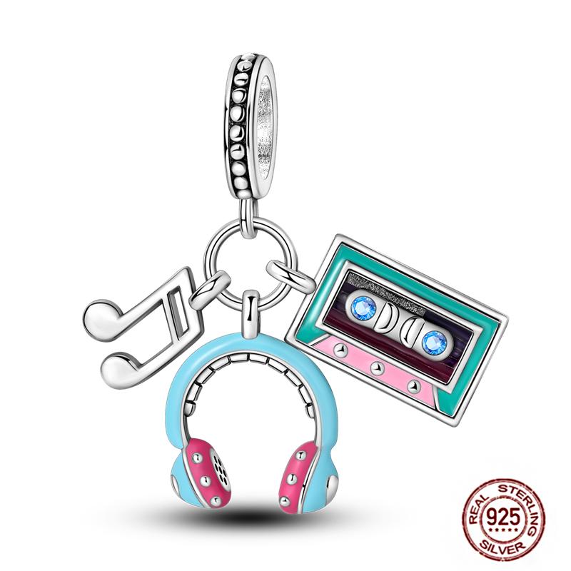 Daily Articles Copper Pink Perfume Charms Camera Dumbbell Smart Watch Beads Fit Original Bracelets Diy Jewelry Gift