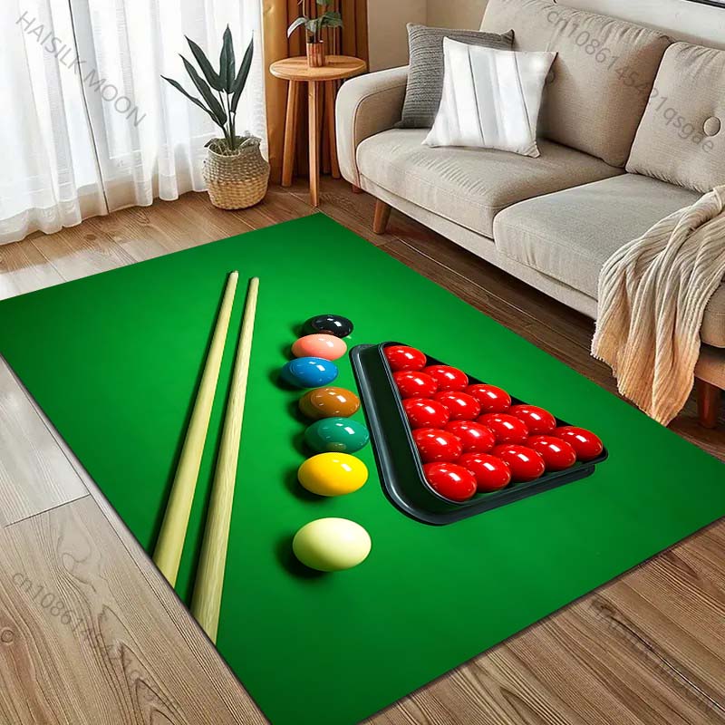 HD Snookered Billiard Balls Print Carpet for Living Room Bedroom Sofa Doormat Decor Sofa Table Area Rug Non-slip Floor Mat