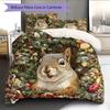 Christmas Squirrel Pattern Bedding Home Decoration Birthday Gift (1 * Duvet Cover + 2 * Pillowcase, Without Core)