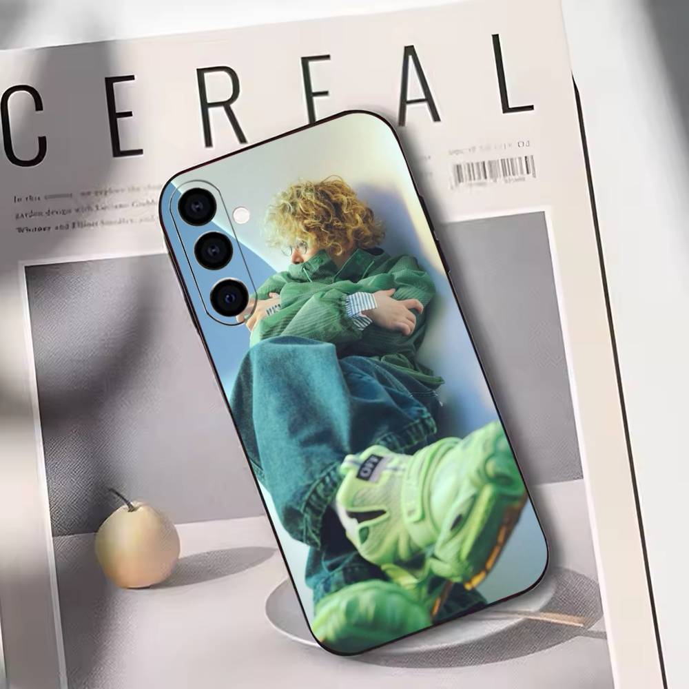Japanese Urban Aesthetic Phone Case Black Silicone Soft For Samsung Galaxy A73,A72,A71,A70,A53,A52,A51
