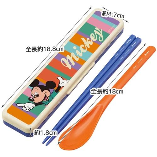 Skater Chopstick Spoon Combination Set 18cm Antibacterial Treated Lunch Box for Adults Comes with Silicone Cushion and Doesn't Make a Sound Made in Ja