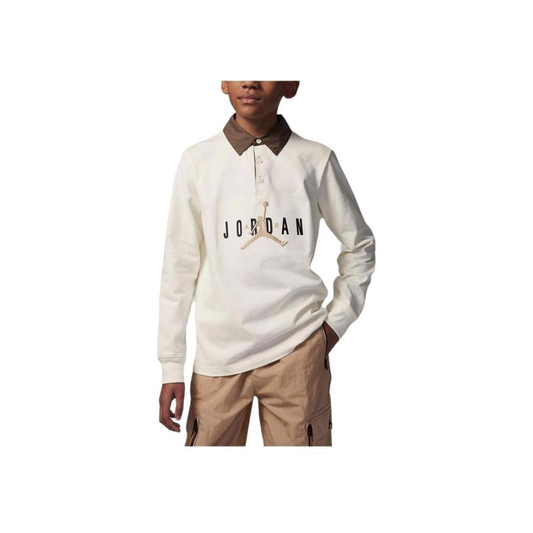 

Jordan Детская футболка-поло с длинным рукавом и логотипом, однотонная, детская, белая FJ5782-133 S