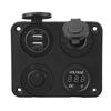 12V 4 Gang LED Toggle Switch Panel Cigarette Lighter Voltmeter Dual USB 4.2A for Car Boat Red