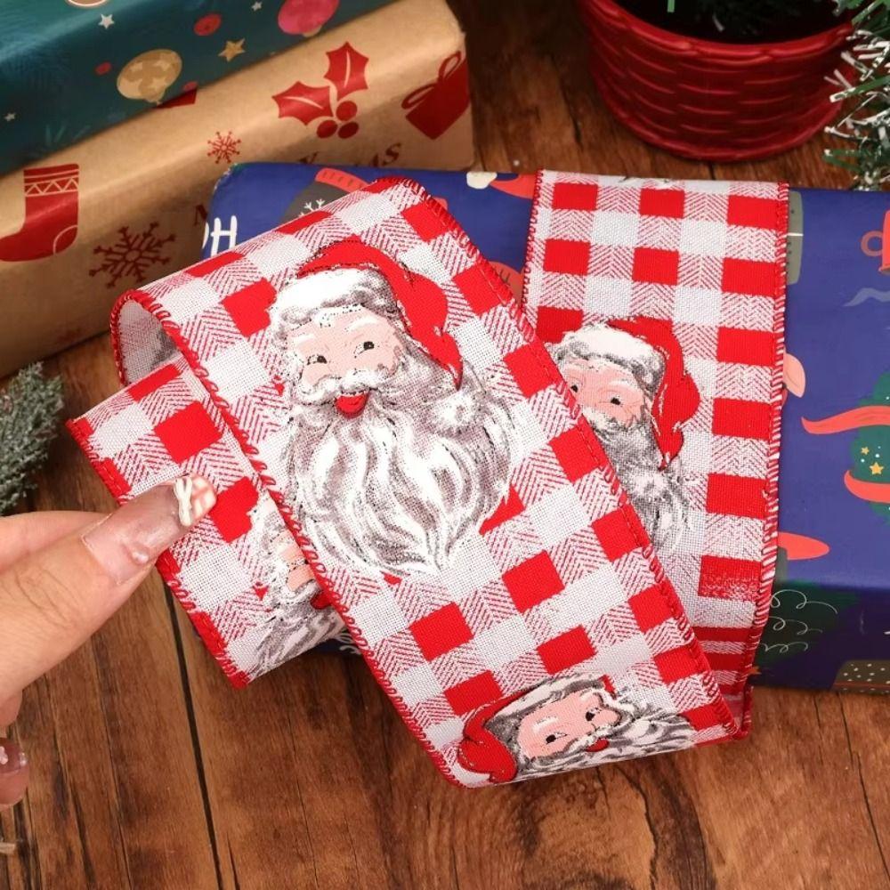 New Imitation Linen Christmas Ribbon 2m Handmade Gift Box Strap DIY Bow Ribbon DIY Crafts