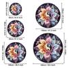 Tai Chi Yin Yang Lotus Round Rug, Colorful Non-Slip Fade-Resistant Circular Carpet for Bedroom and Living Room Decor