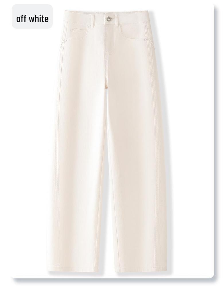 Dámské džíny s vysokým pasem, rovnými nohavicemi a volného střihu - Nové jaro 2025 banánové kalhoty