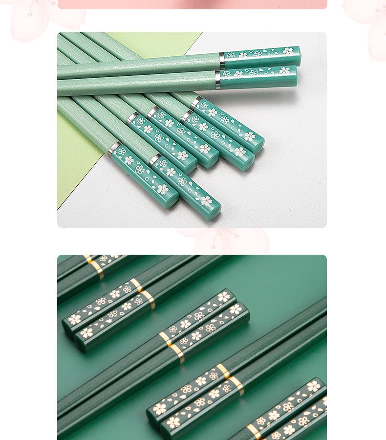 Nordic-Style Non-Slip Alloy Chopsticks - Japanese-Style Tableware for Home Kitchen (E18)