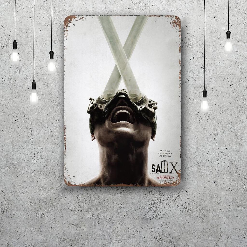 Saw X Retro Vintage Tin Sign Poster Decorative Plaque Metal Plate Wall Decor
