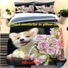 Cute Dog Anime Cartoon Duvet Cover Happy Puppy 3D Printing Children's Bedroom Set 100% Polyester Adult Gift 3Pcs