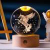 Flickering Crystal Ball Night Light with Engraved Solid Wood Base - Perfect as a Birthday Gift or Creative Graduation Ornament.