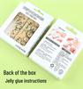 YBJK Boxed Jelly Glue: Upgraded Super Sticky Waterproof Nail Adhesive - 600 Kraft Paper Stickers, 25 Sheets