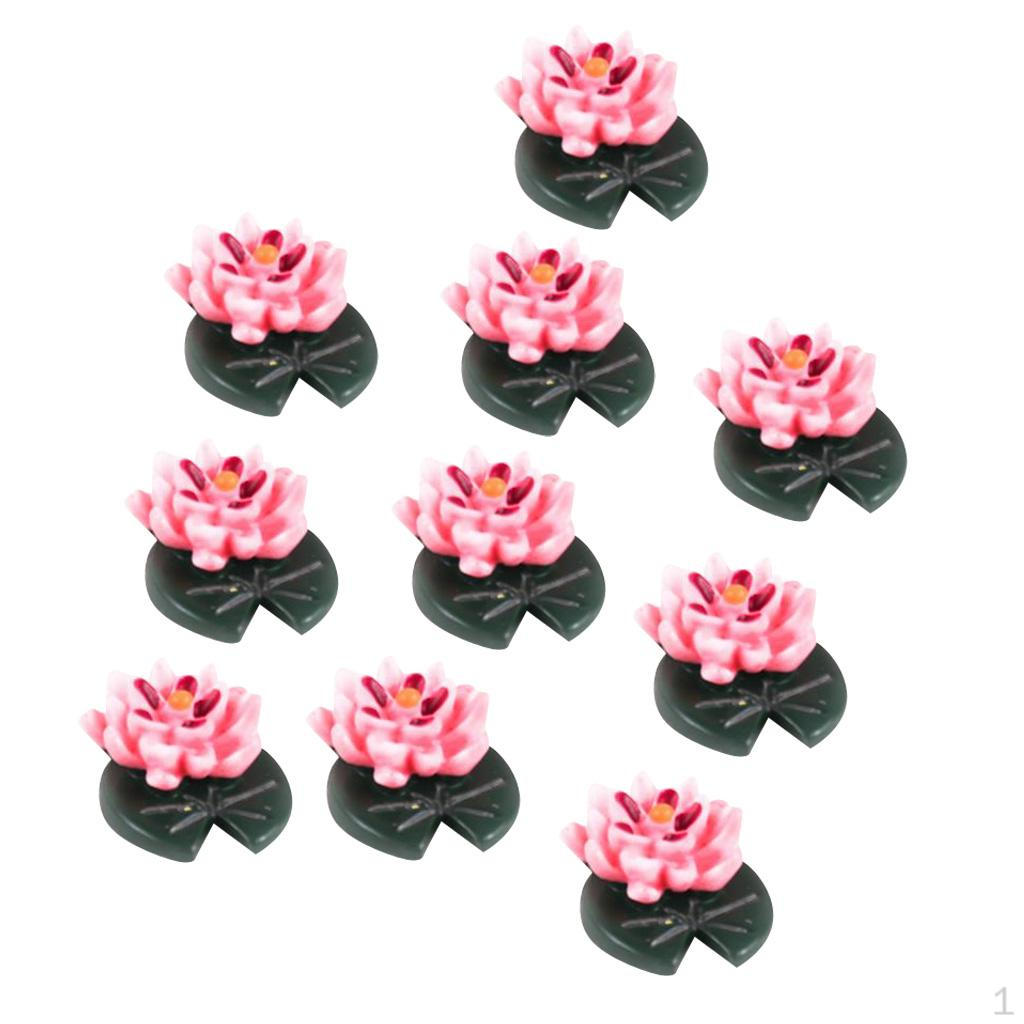 

10x Mini Flower Model Lotus Shape for Doll Scene Tree Layout