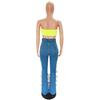 6935 European Style High Waist Micro Flare Denim Pants for Women