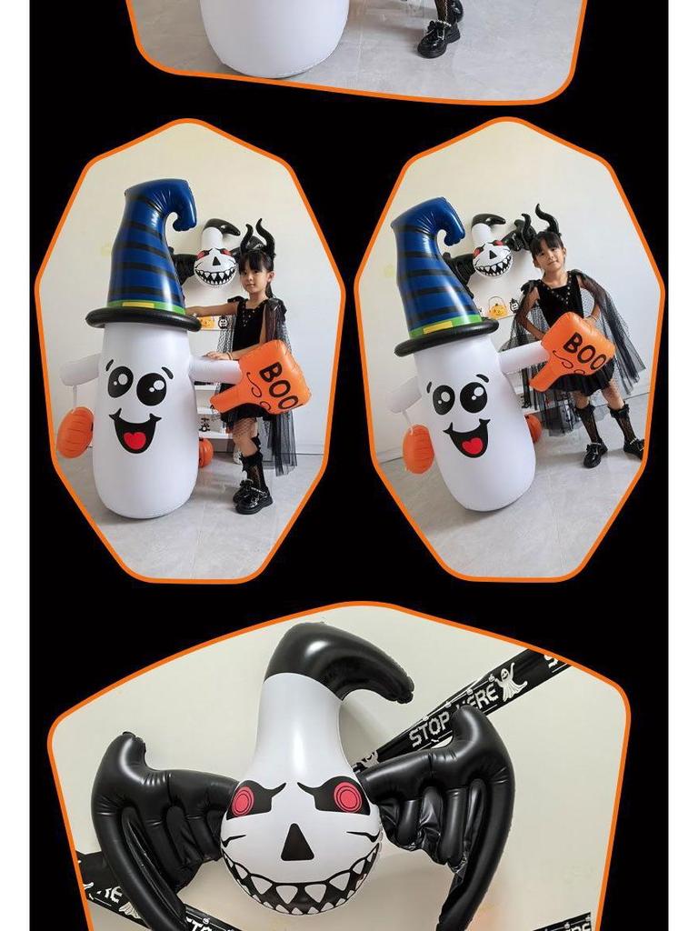 Halloween Inflatable Pumpkin Ghost Lantern Decoration Ornaments Costume Headwear