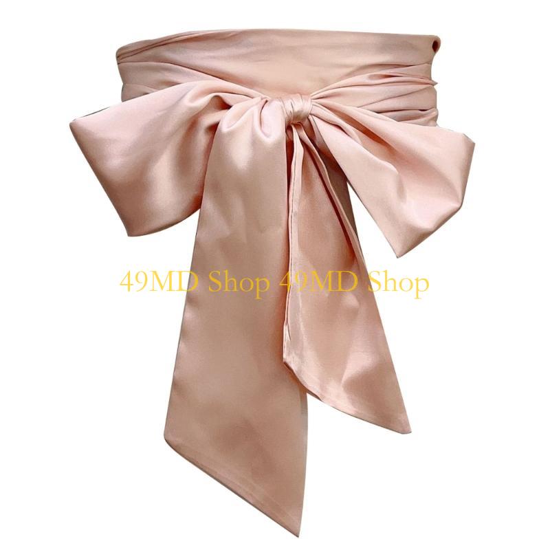 49MD 250cm Bowknot Waist Belt Dress Decoration Waist Strap Women's Skirt Waistband Long Ribbon Bowknot Wide Belt Girdle