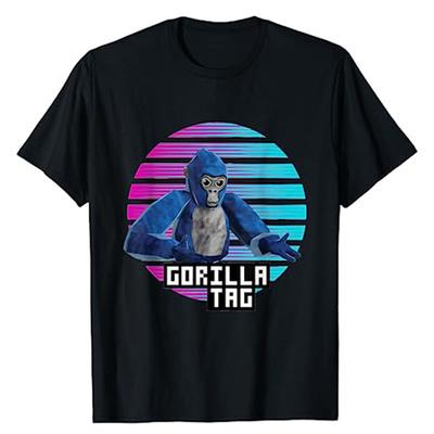 Retro Gorilla Tag Monke VR Gamer voor Kinderen, Volwassenen, Tieners T-Shirt Grappige Verjaardagsdecoraties Tee Cadeau Jongens Mode Grafische Outfit