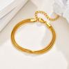Multi-layer Stackable Beaded Chain Bracelet for Women Stainless Steel 18K Gold Plated Bracelet Hypoallergenic Waterproof Jewelry
