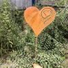 American Wrought Iron Heart-Shaped Rusted Metal Floral Garden Decoration