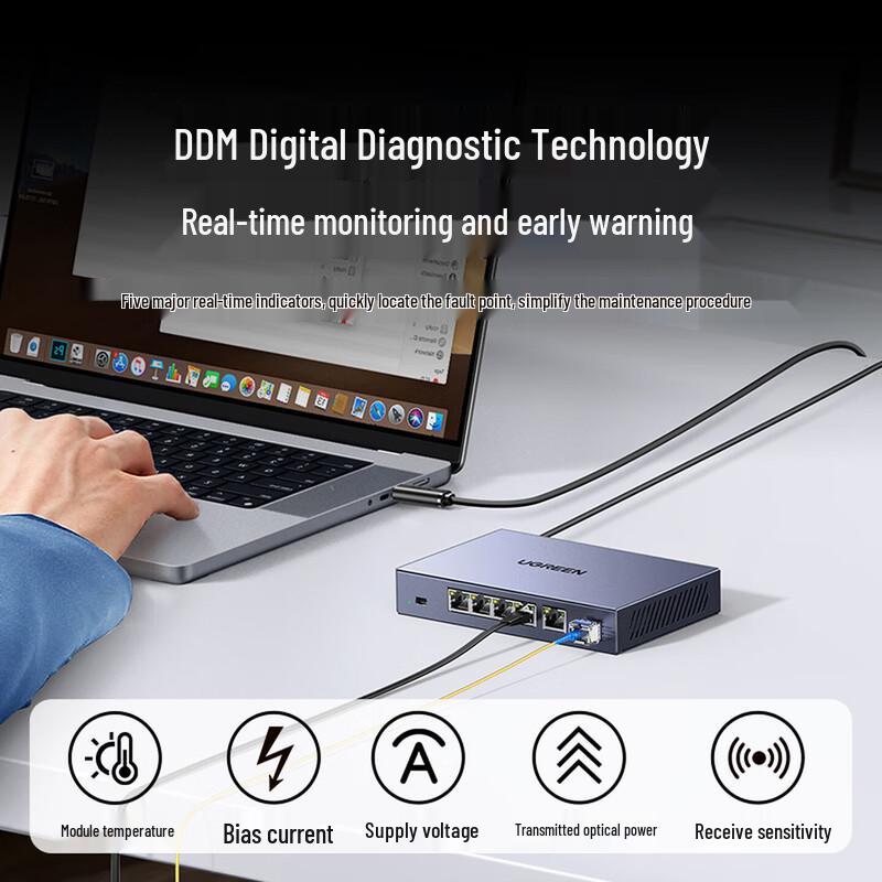 UGREEN Gigabit SFP Optical Transceiver Module 1.25G Single Mode Single Fiber