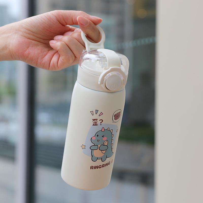 304 Stainless Steel Vacuum Cup Children's Straw Bounce Men's and Women's Student Portable Vacuum Insulated Water Cup