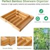 Bamboo Cutlery Rack Expandable Drawer Organizer, Adjustable Cutlery Tray, Wooden Cutlery Drawer Divider Organizer, Kitch