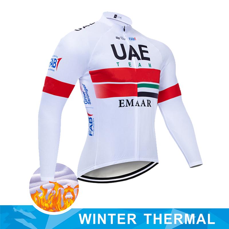 2026 UAE Winter Thermal Fleece Cycling Jersey Set Maillot Ropa Ciclismo Keep Warm MTB Bike Wear Bicycle Clothing Cycling Set