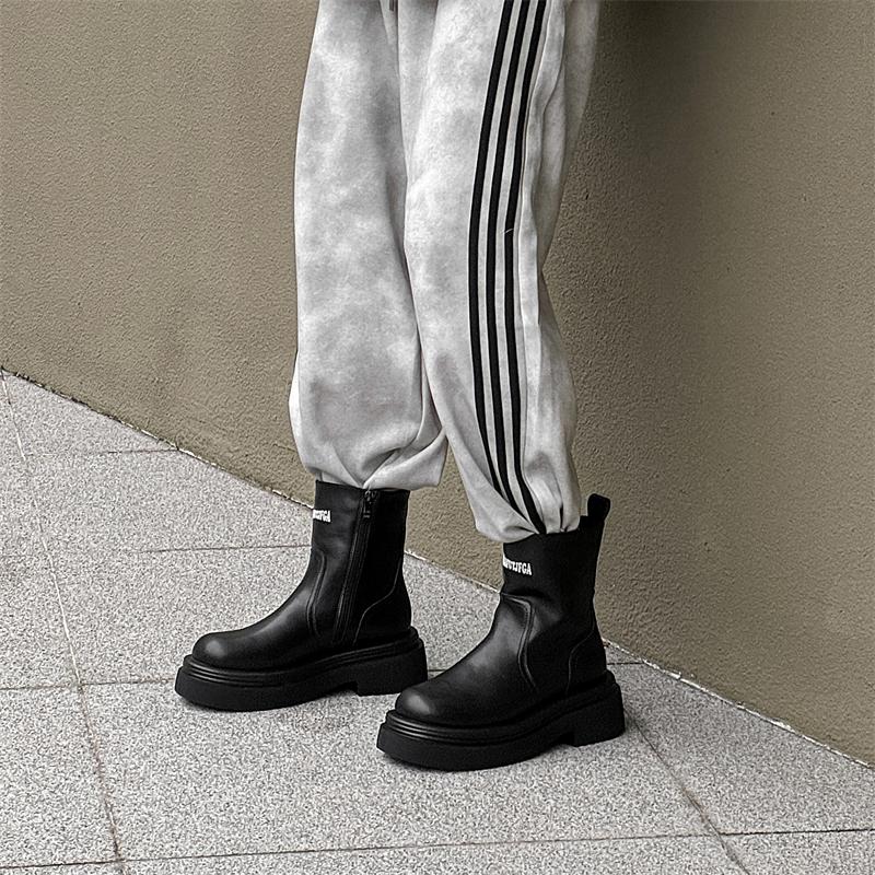 Autumn and Winter Black Men's Boots Classic Styles by Designers Work and Party Outdoor Street -46 Leather Shoes