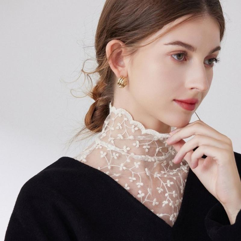 Elegant French Lace Detachable Collar With Flower Pattern Seethrough Design For Shirts Dresses And Sweaters Enhancement