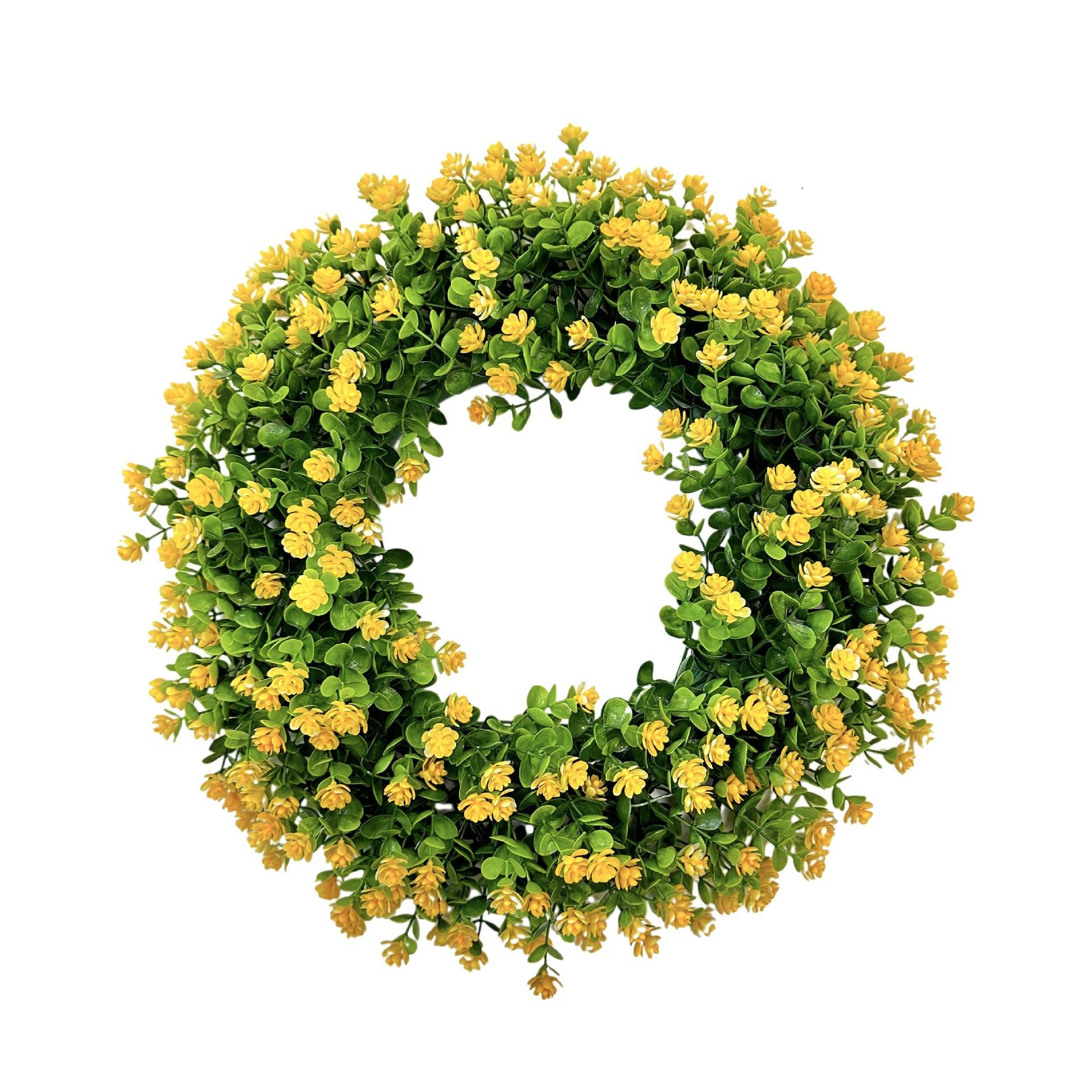 

Eucalyptus Colorful Garland 28cm Simulation Flower Wreath 3D Fake Flower Hanging Decor 28cm-B